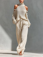 Canisse | High-neck mesh top and wide-leg trousers set