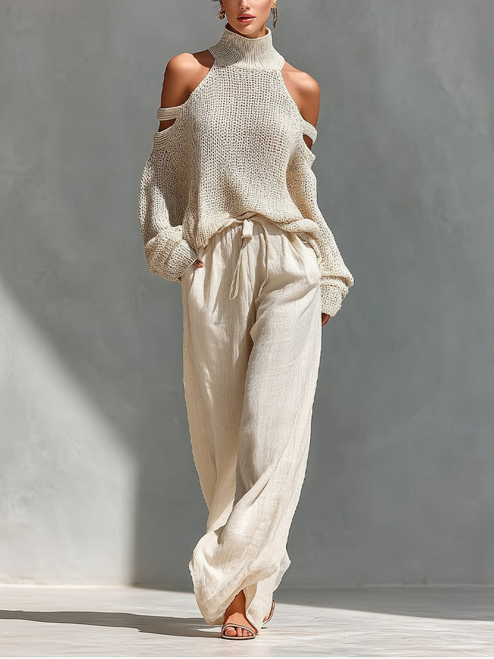 Canisse | Ensemble en maille col montant et pantalon large
