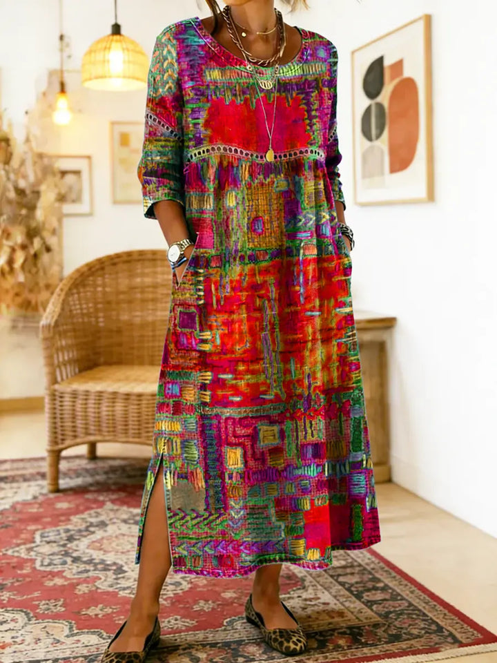 Sabine | Bohemian Patchwork Denim Dress