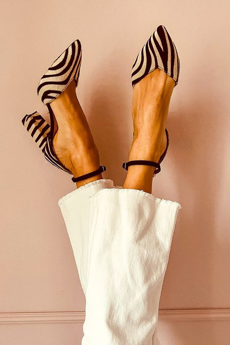 Zebrina | Sandales à talon moyen et motif zébré