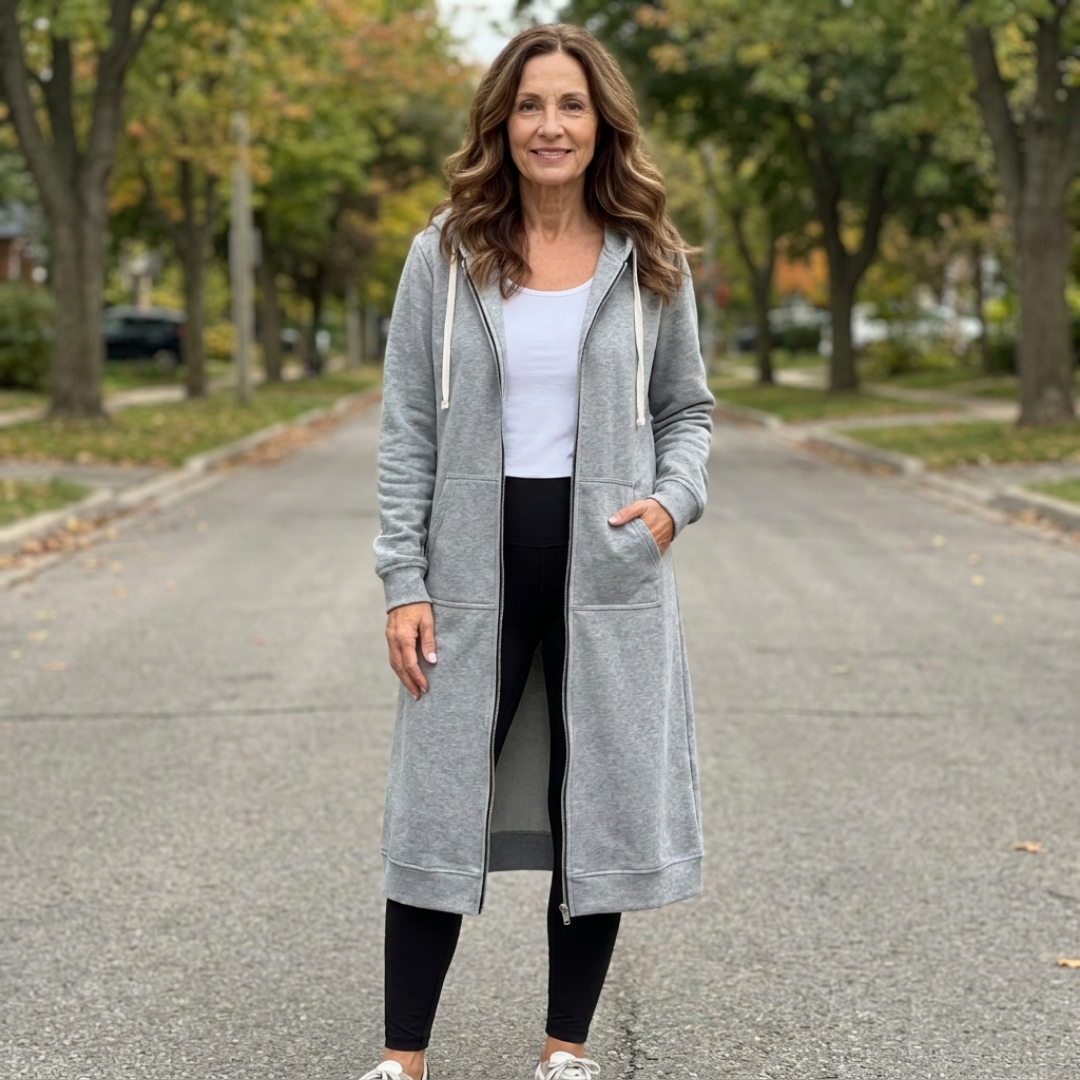 Brixley | Relaxed zip-up long cardigan