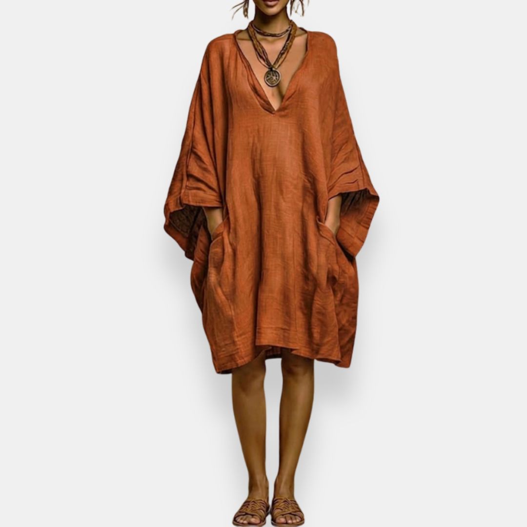 Cassienne | Oversized Low-Cut Dress
