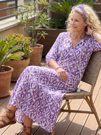 Pescela | Printed Midi Dress with Pom-Poms