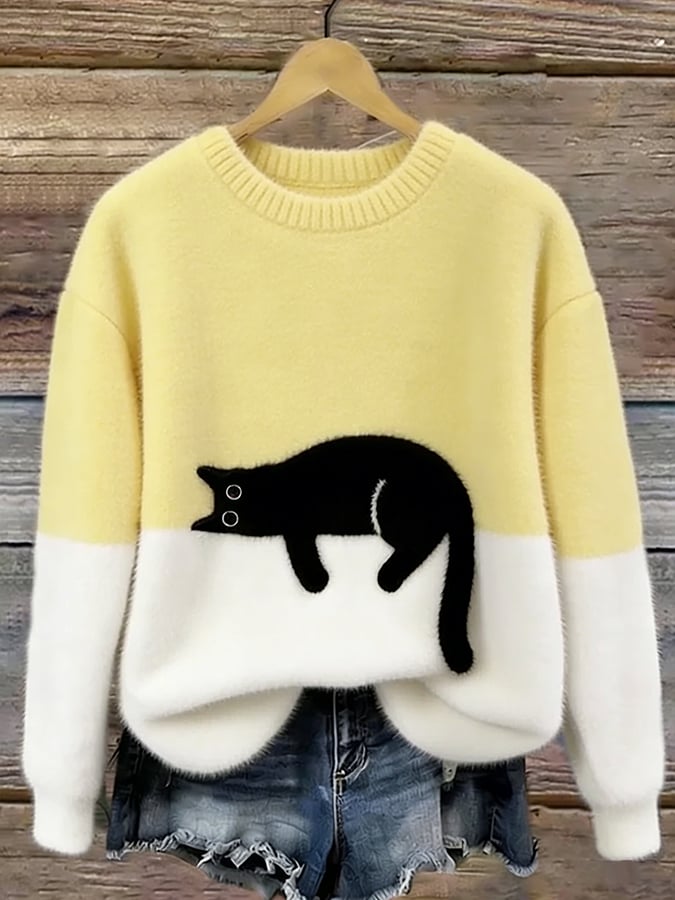Lorea | Pull à imprimé chat