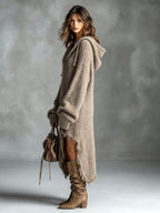 Linden | Plush Knit Hooded Midi Dress