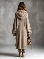 Linden | Plush Knit Hooded Midi Dress