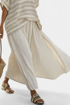 Graziella | Striped top and linen trousers