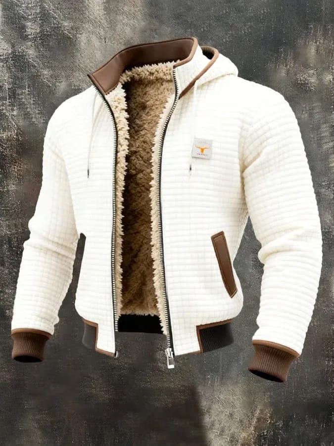 Nathaniel | Sherpa-Lined Waffle Jacket