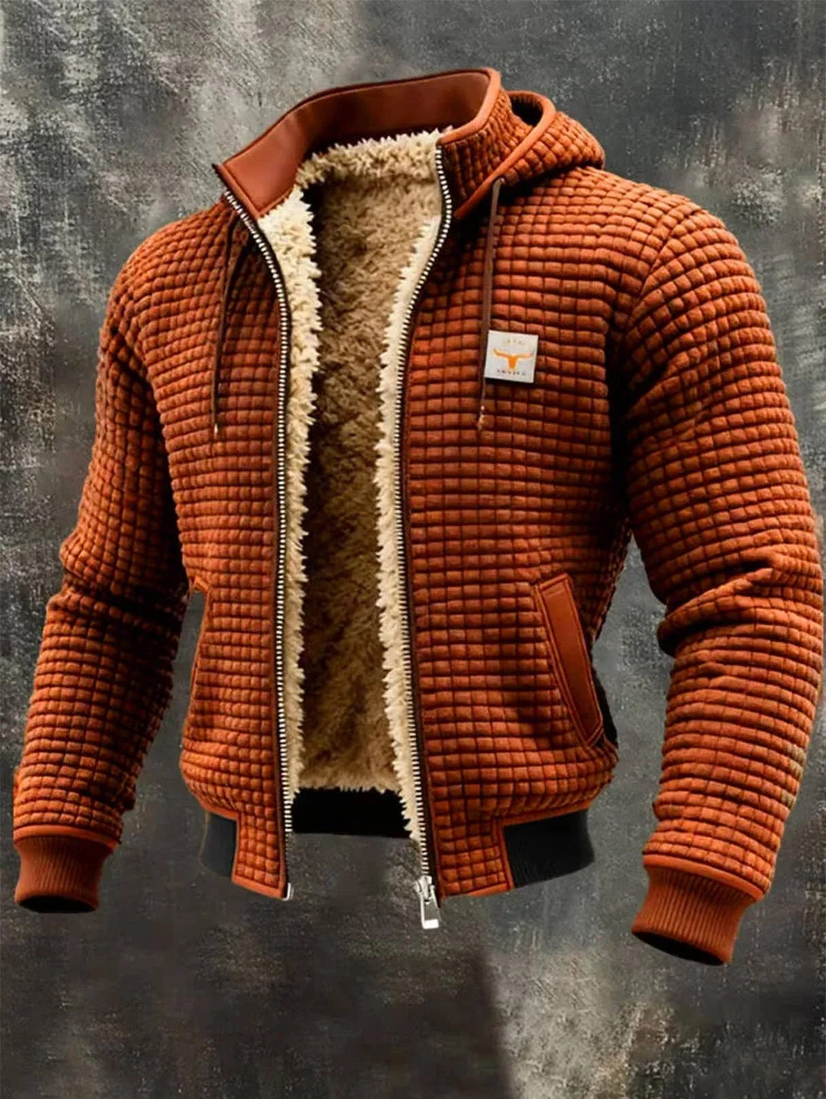 Nathaniel | Sherpa-Lined Waffle Jacket