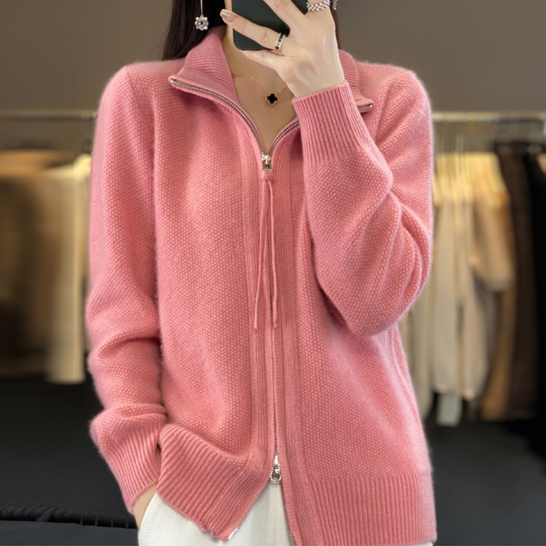 Luna | Elegant knit zip-up cardigan