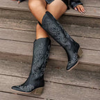Colby | Embroidered Knee-High Boots
