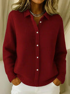 Zofia| Textured Knit Button-Up Cardigan