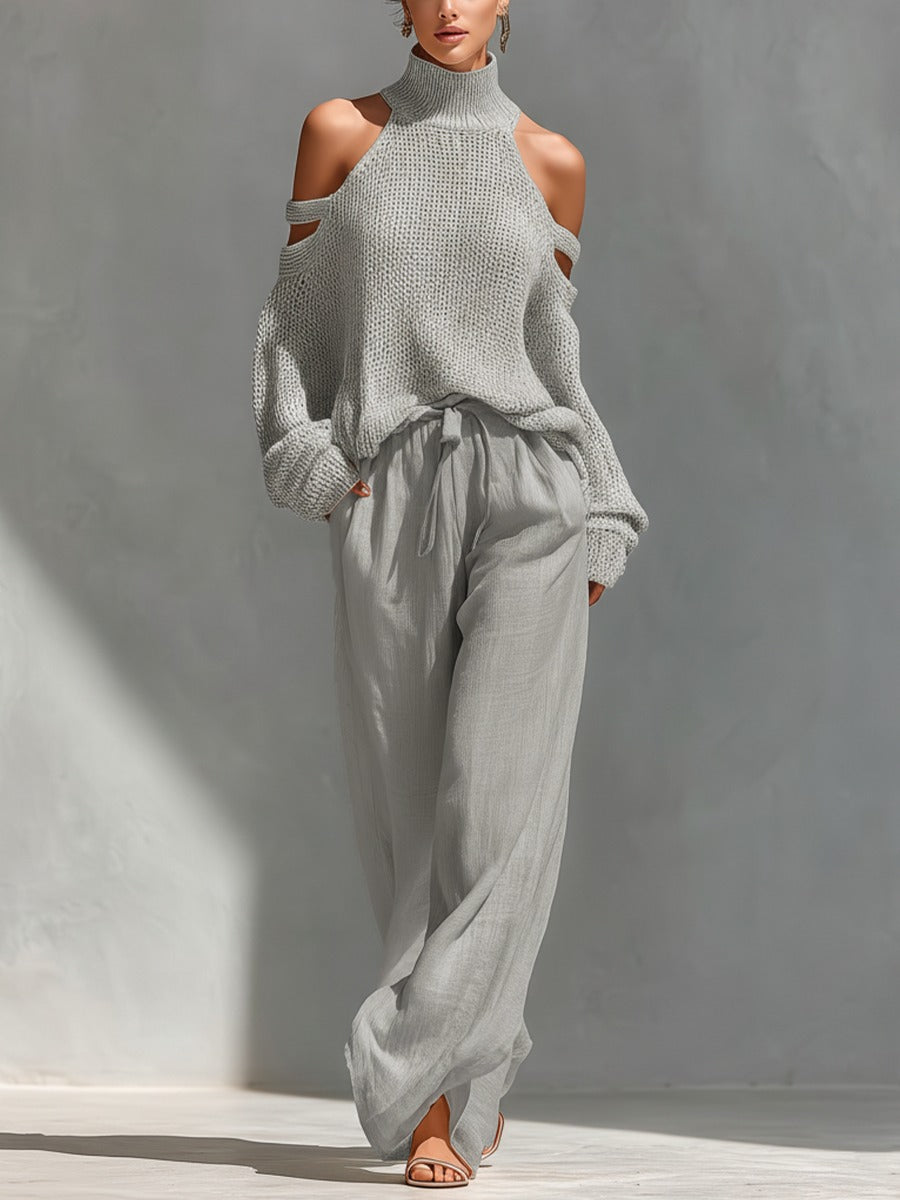 Canisse | Ensemble en maille col montant et pantalon large