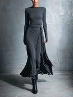Fiora ❘ Long dress with side knot