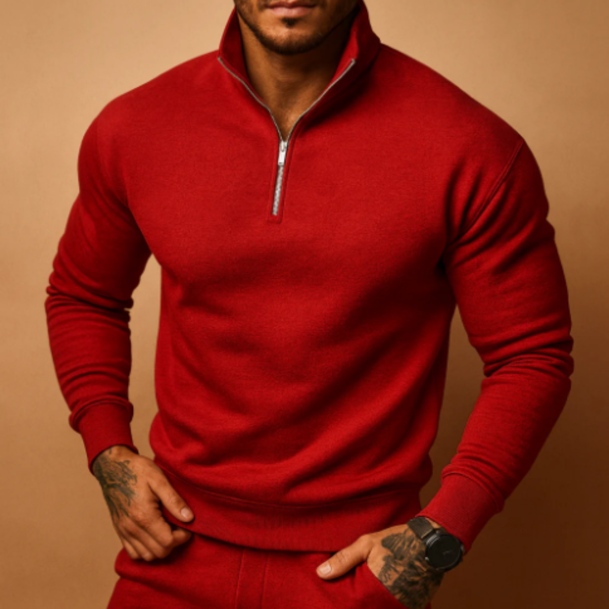 The Levington Men’s Half Zip Knitted Sweater