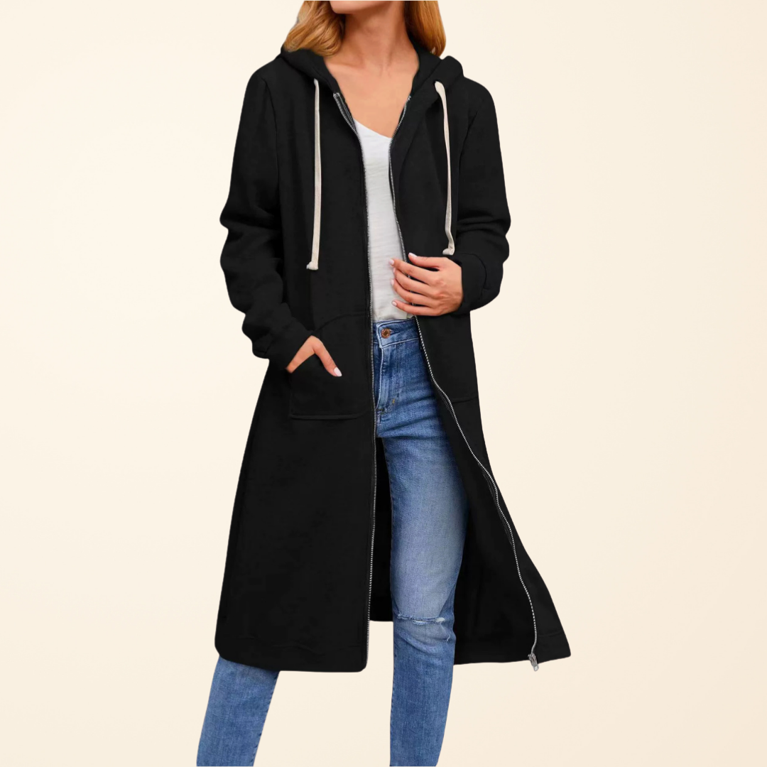 Brixley | Relaxed zip-up long cardigan