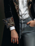 Verity | Black Baroque Lapel Blazer