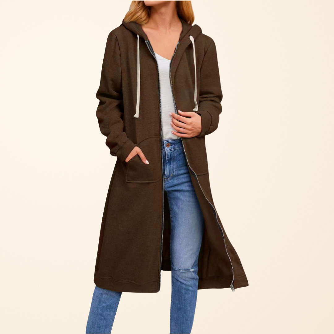 Brixley | Relaxed zip-up long cardigan