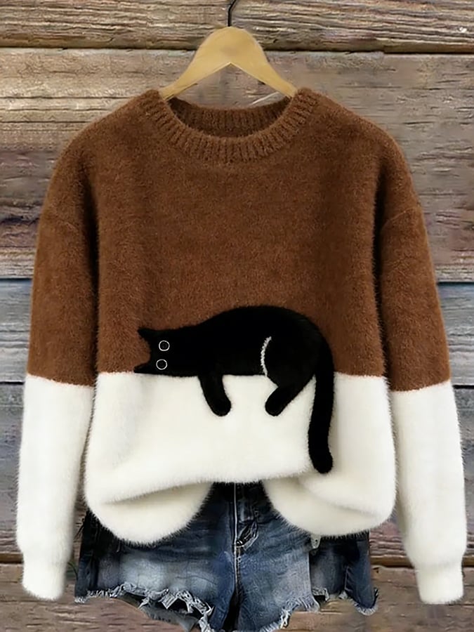 Lorea | Pull à imprimé chat