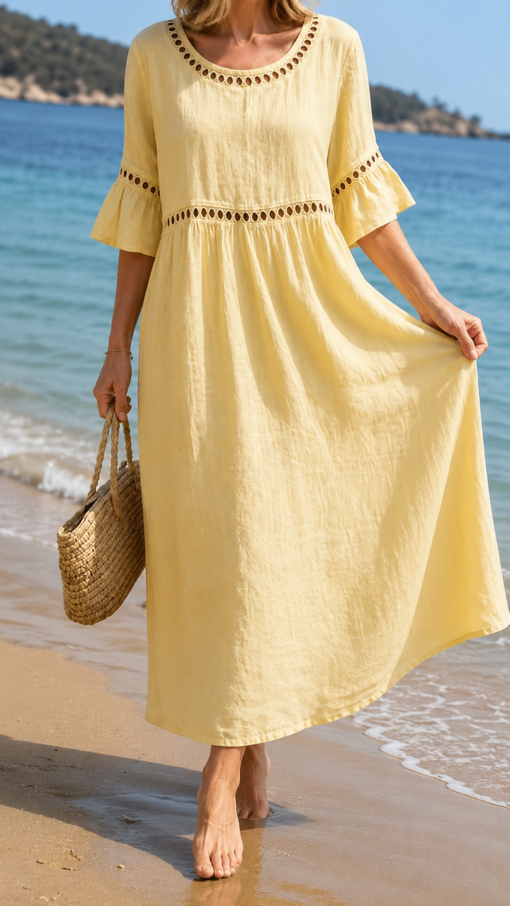 Livian | Embroidered Linen Dress
