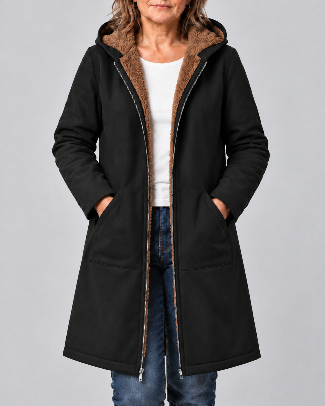 Adelyn | Cozy Sherpa-Lined Hooded Coat