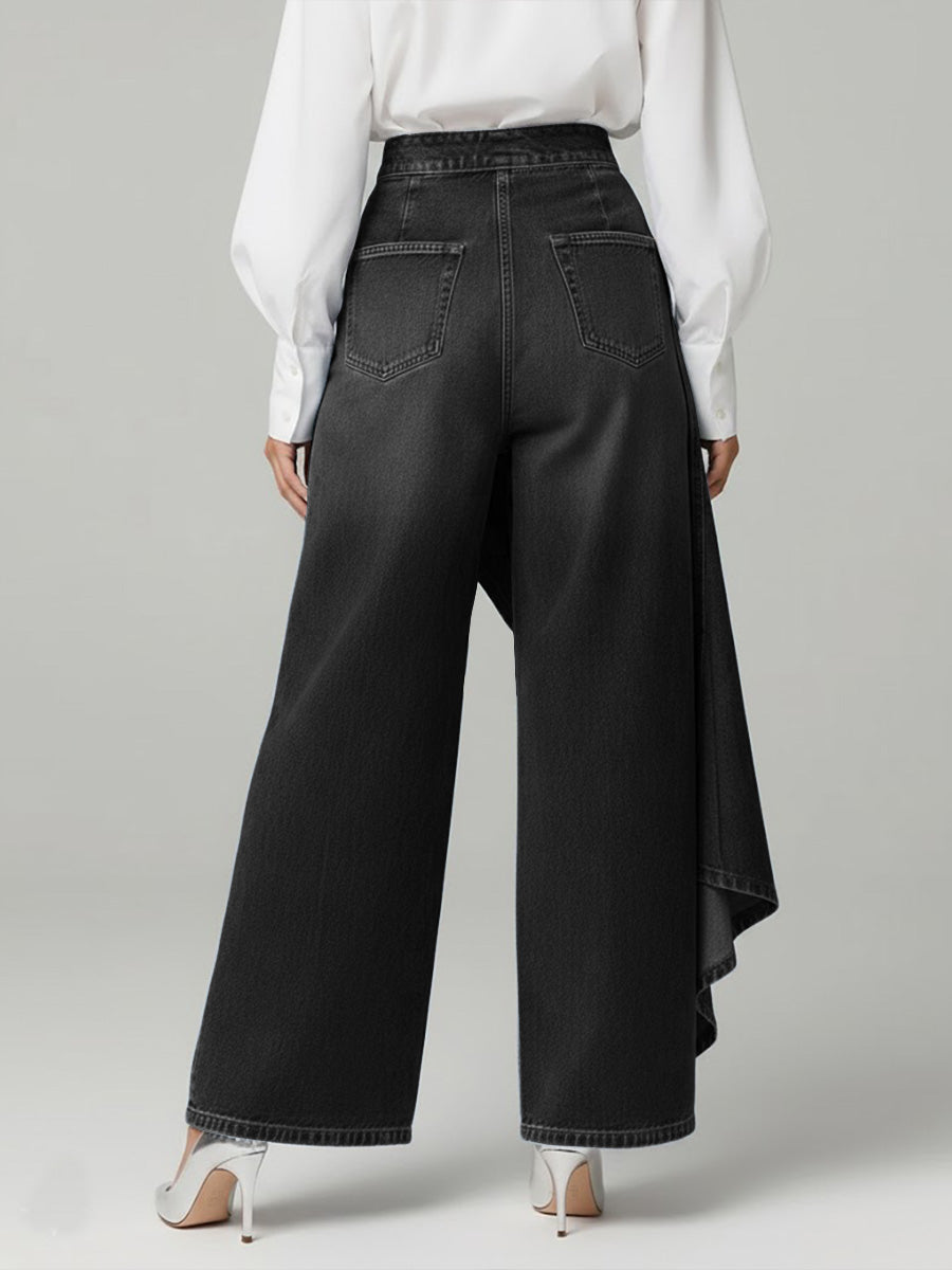 Nuria | Jean ample taille haute à coupe décontractée
