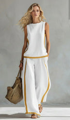 Ursula | Smart casual vest and trousers set with two-tone finishings
