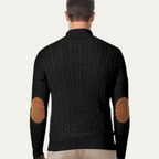 The Stamford Men's Cable Knit Collar Stand Sweater
