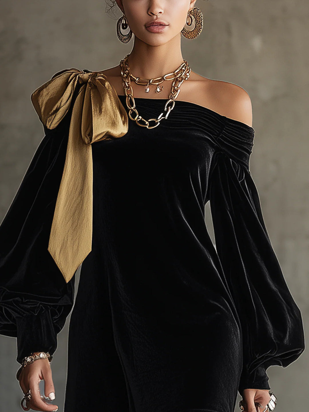 Soleil | Mini robe en velours noir