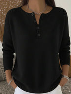 Helena | Henley Button-Up Knit Sweater