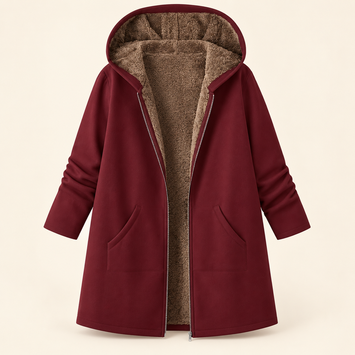 Adelyn | Cozy Sherpa-Lined Hooded Coat