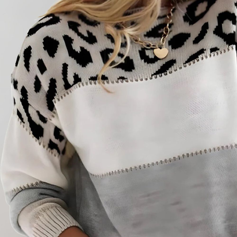 Camilla | Casual Sweater with Leopard Pattern