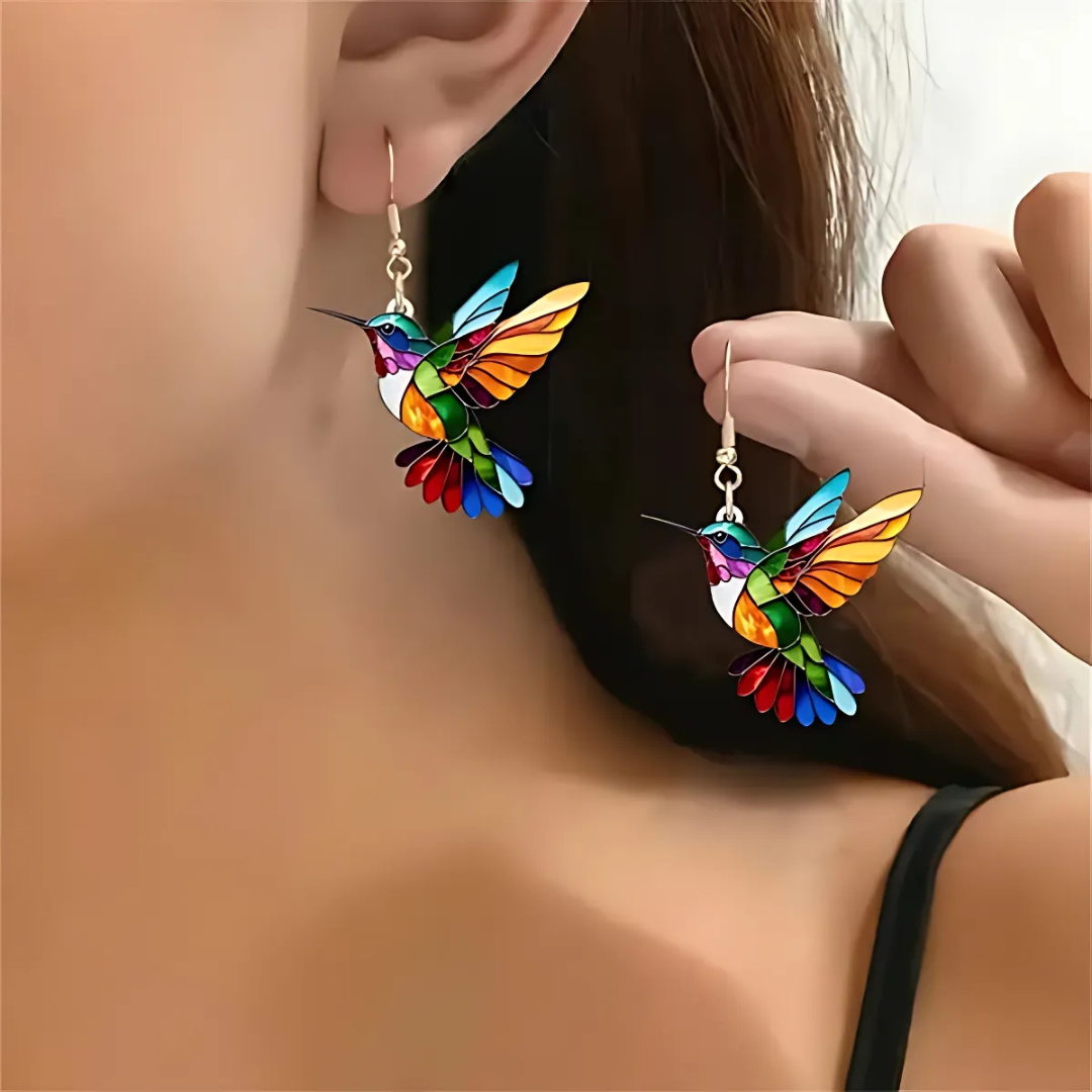 Collier Colibri avec Boucles d'Oreilles Offertes