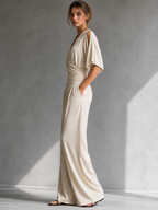 Zeni | Elegant Wrap Jumpsuit with Wide Legs
