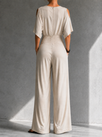 Zeni | Elegant Wrap Jumpsuit with Wide Legs