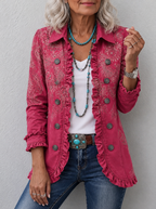 Anouk | Vintage Paisley Print Ruffled Jacket
