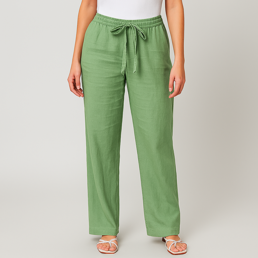 Palmira  Elegant Tie Waist Linen Pants