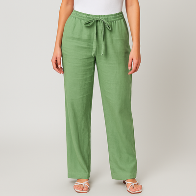 Palmira  Elegant Tie Waist Linen Pants