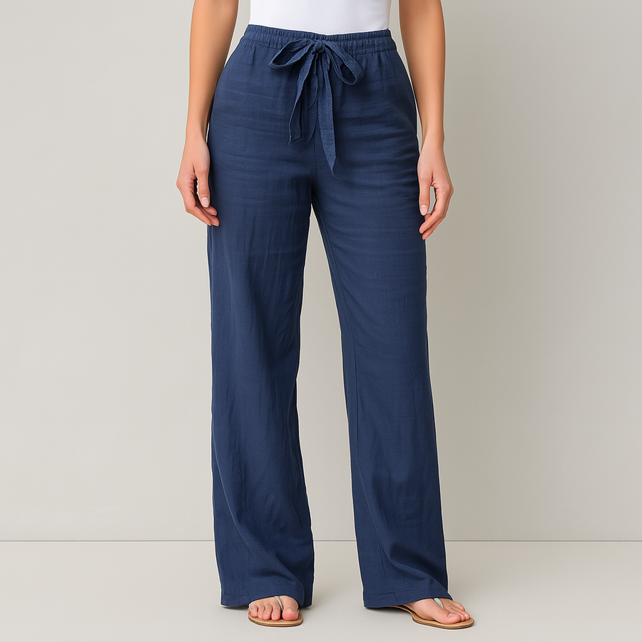 Alice | Elegant Tie Waist Linen Pants