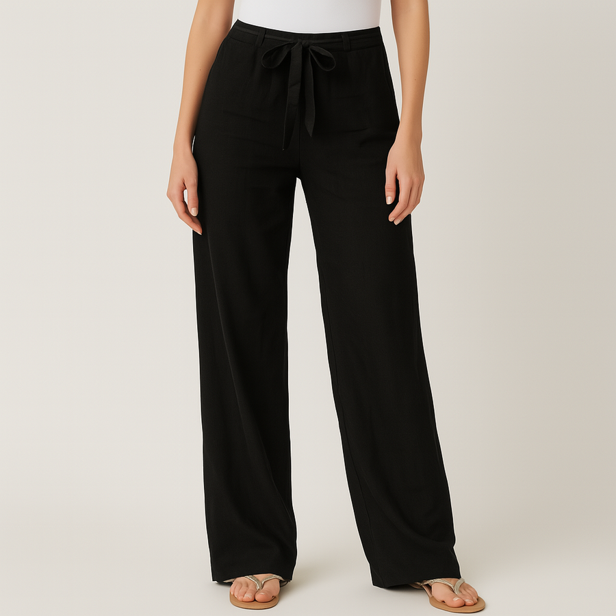 Alice | Elegant Tie Waist Linen Pants