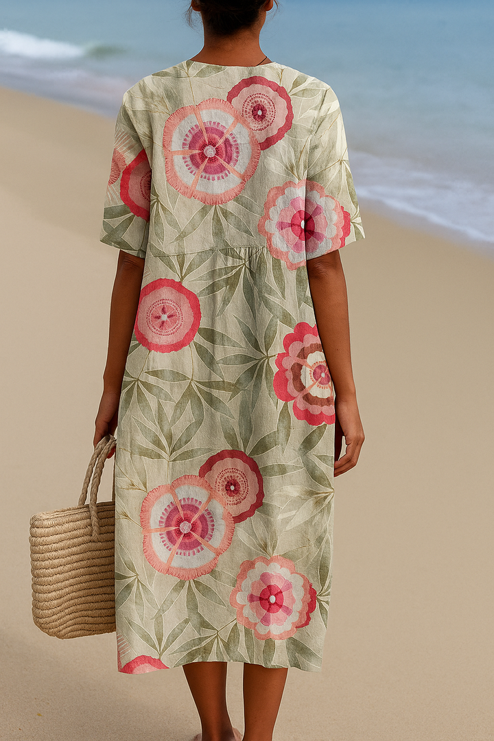 Caitlyn | Robe florale feuille et mandala