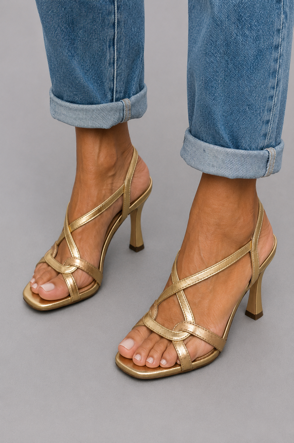 Elisabetta | Comfortable golden heels