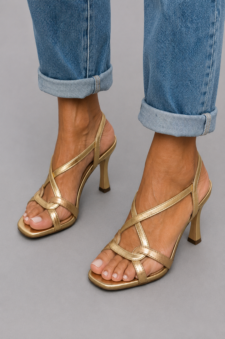 Elisabetta | Charme d'été en Sandales Dorées