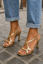 Elisabetta | Comfortable golden heels