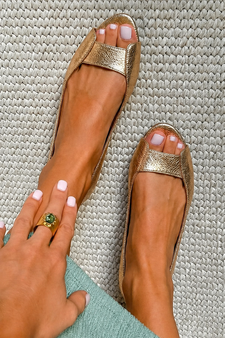 Adelina | Sandales dorées chic et confortables