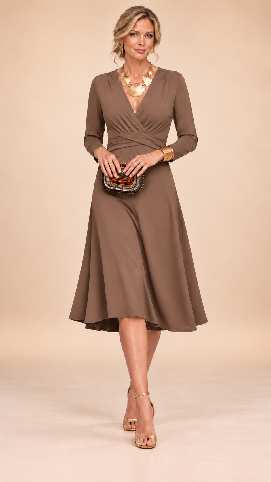 Naima | Long Sleeve Midi Maxi Dress