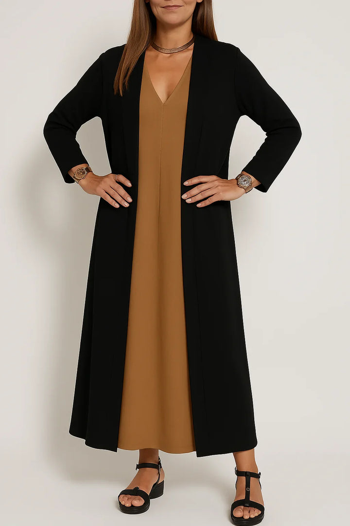 Emma | Robe longue élégante + gilet assorti OFFERT