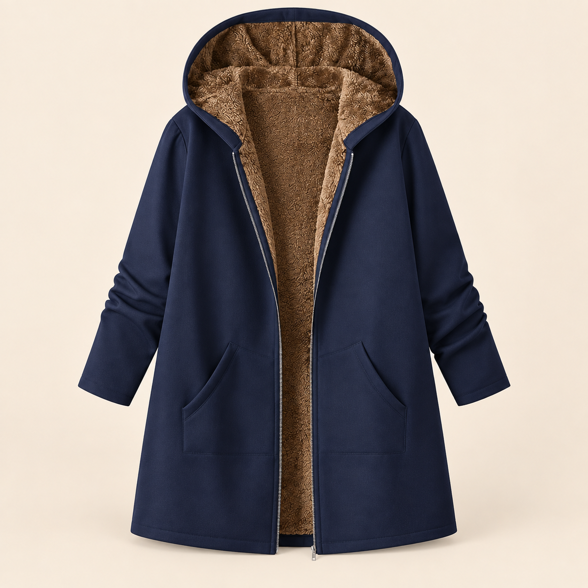 Adelyn | Cozy Sherpa-Lined Hooded Coat
