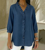 Lucía | V-neck denim blouse