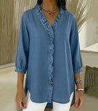 Lucía | V-neck denim blouse